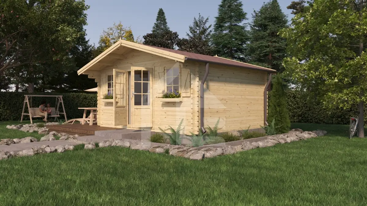 CHALET DE JARDIN 20m² - PAVIER 17 - 34mm - 5 x 4 m