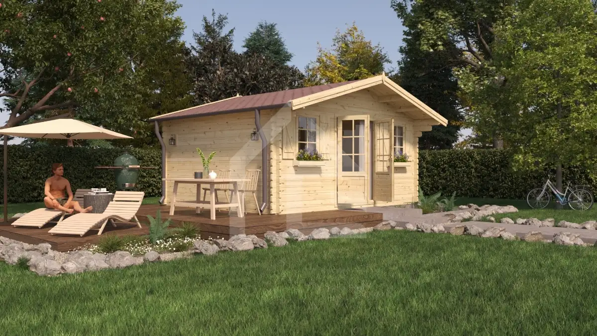 CHALET DE JARDIN 20m² - PAVIER 17 - 34mm - 5 x 4 m