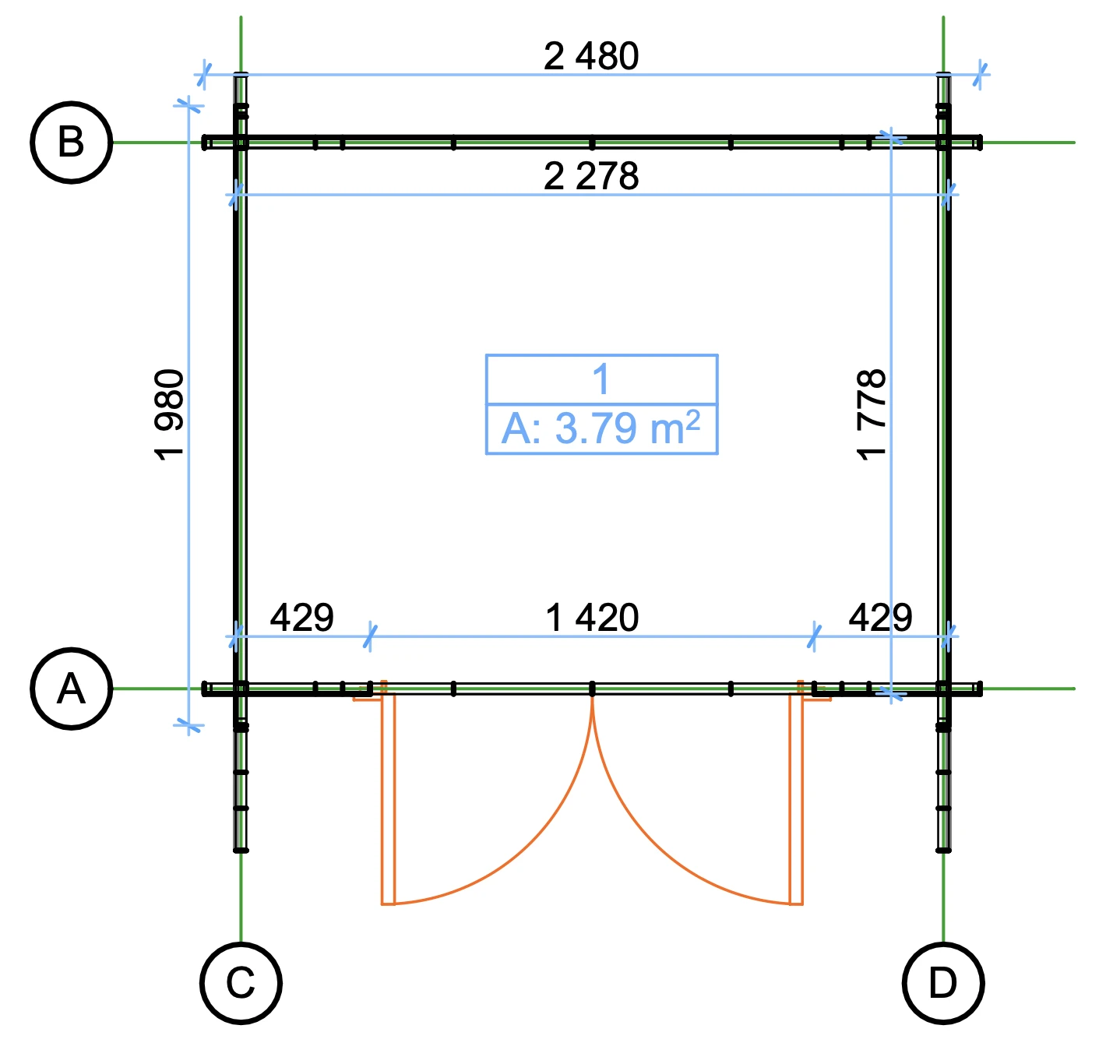 Abri de jardin 5m² - COLZA - épaisseur 34 mm