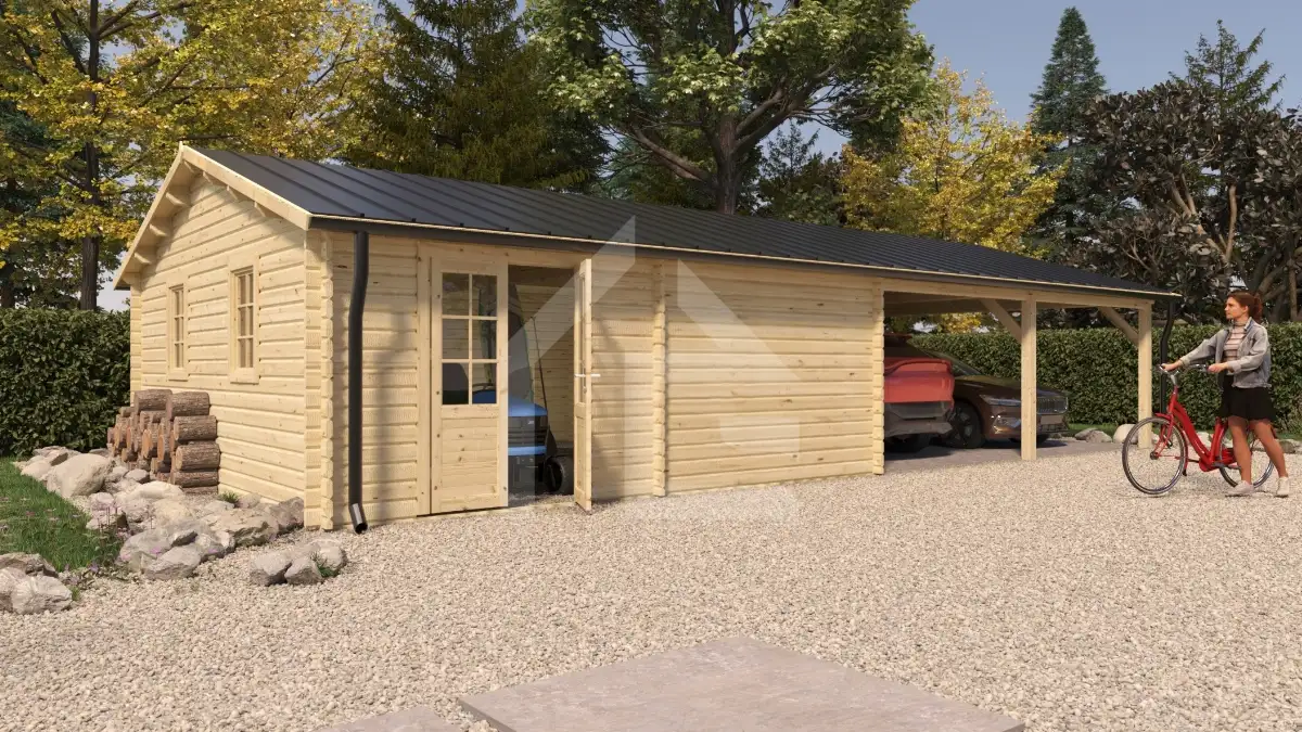 CARPORT et ABRI POUR OUTILS modèle CERISIER